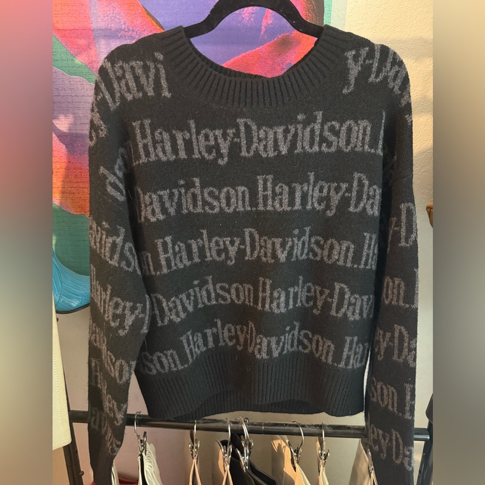 Harley-Davidson Black and Gray Logo Sweater